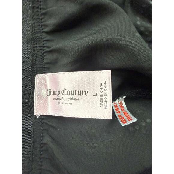 Juicy Couture Sleep Shorts Women L Black Rhinestone "Juicy" Elastic Waist Light - Picture 4 of 7